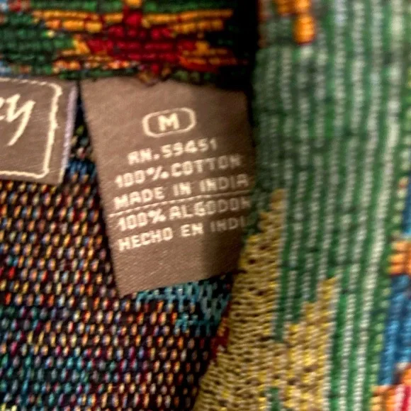 Jane Ashley Women’s Size Medium 100% Cotton Aztec Southwestern Blazer Jacket - Picture 5 of 5